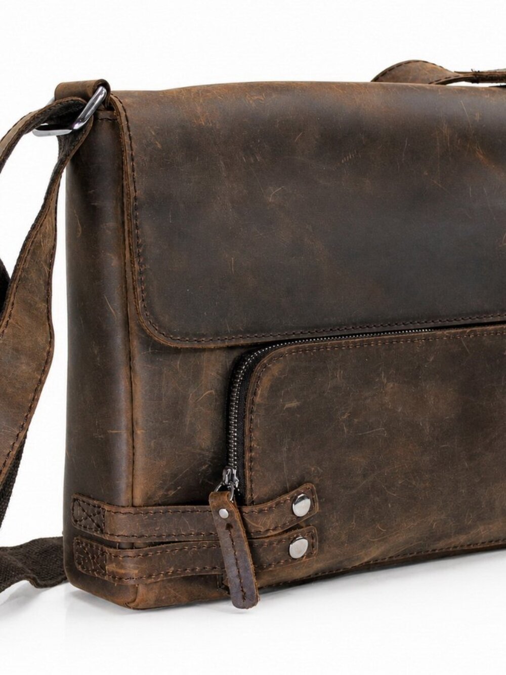 13" Leather Messenger Shoulder Bag  L19VB